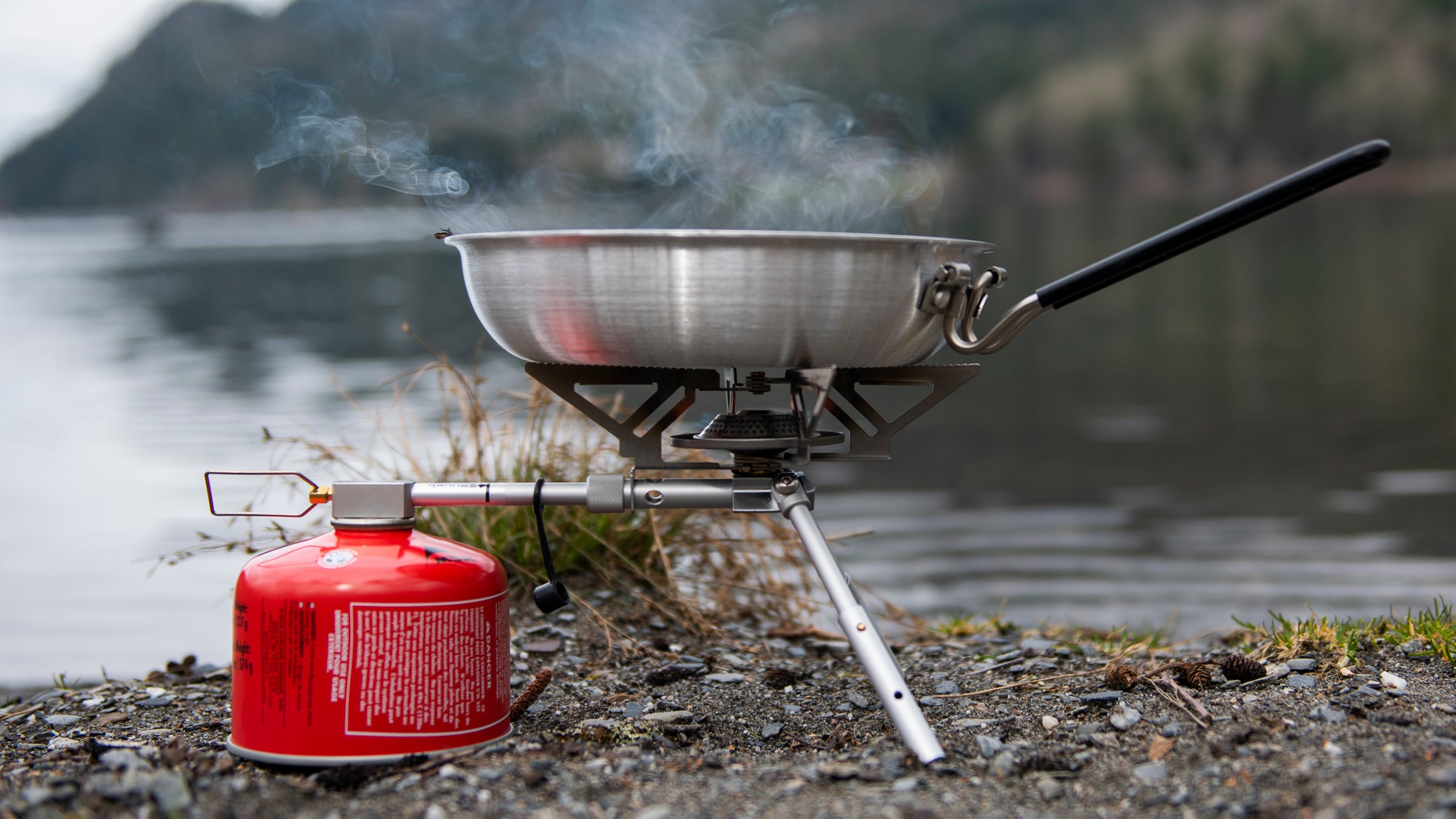 Snowpeak bipod stove setup