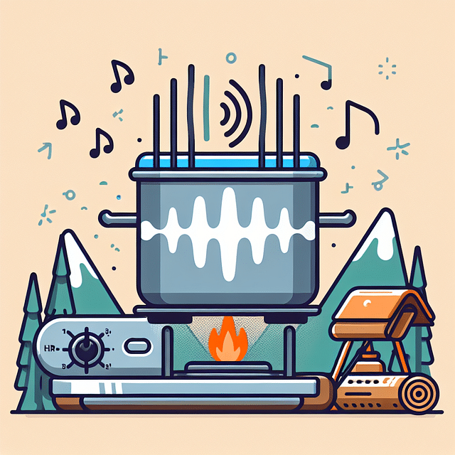 sound waves emanating from a pot of water on a backpacking stove