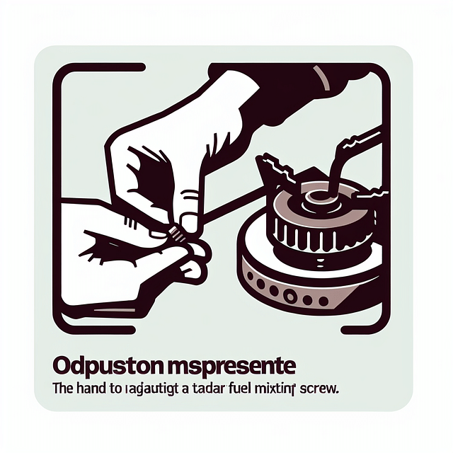 Hand adjusting a fuel mixture screw on a backpacking stove