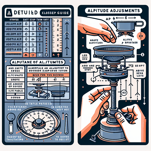 Close-up of a backpacking stove manual section on altitude adjustments