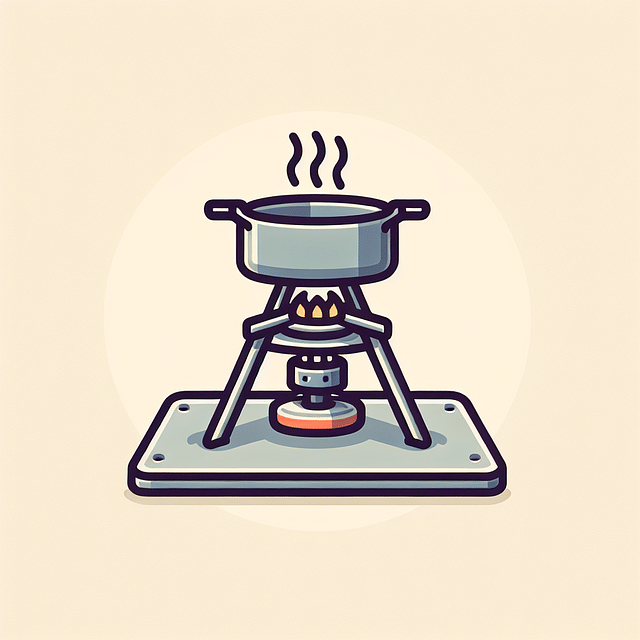 backpacking stove on a heat-resistant platform