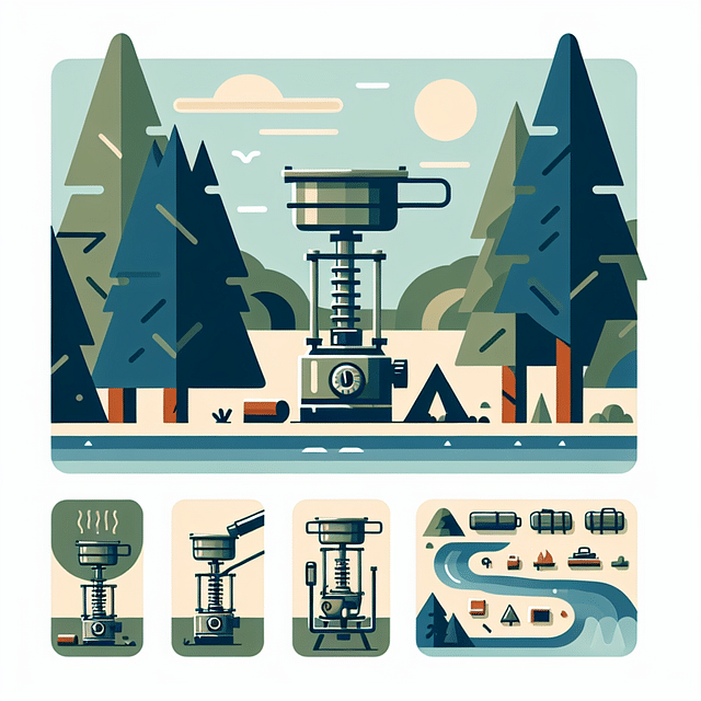 compact backpacking stove in natural setting