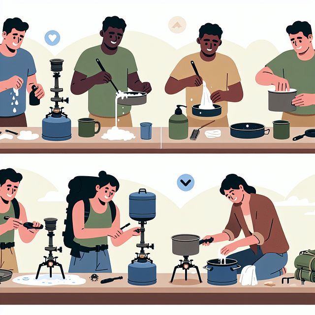 cleaning a backpacking stove after use