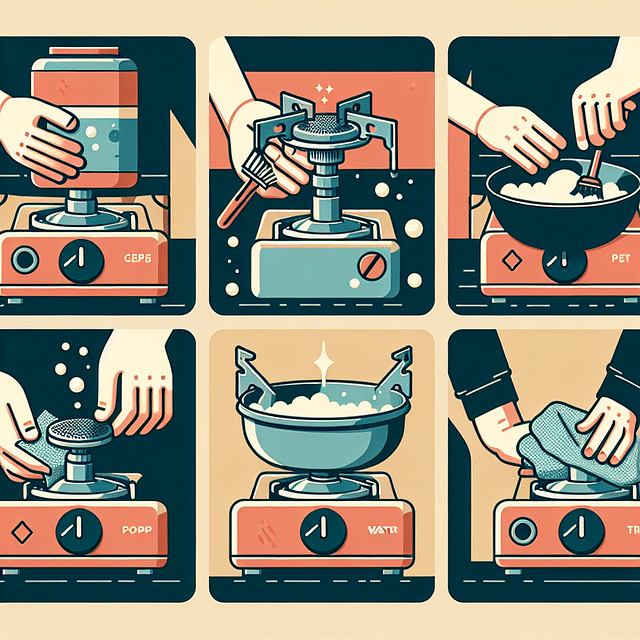 cleaning a backpacking stove burner head