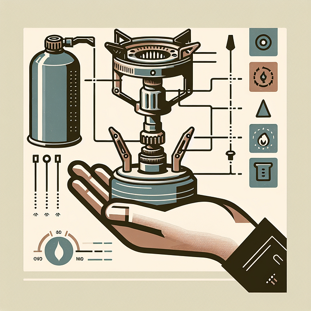 backpacking stove inspection close-up