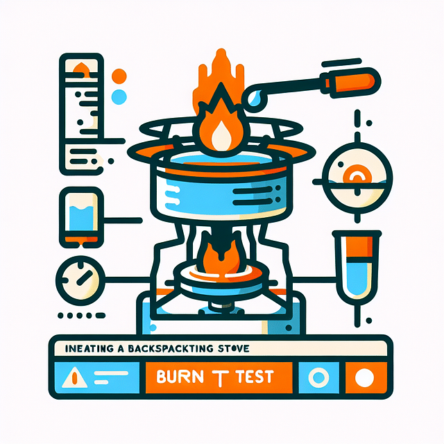 backpacking stove burn test in progress