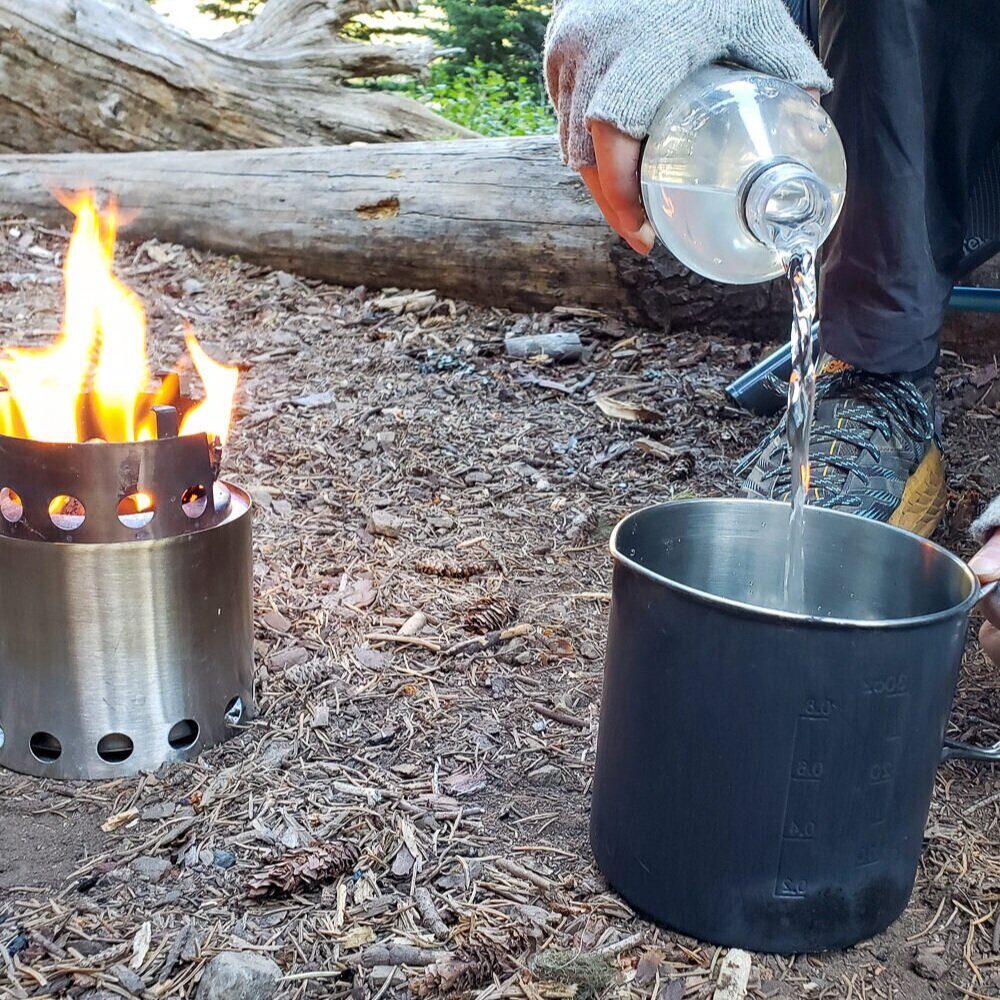 backpacking stove with pot