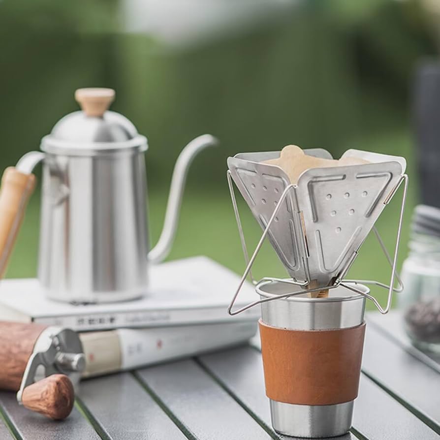 collapsible pour-over coffee maker for camping