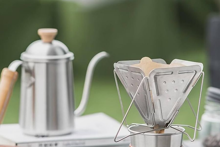 collapsible pour-over coffee maker for camping