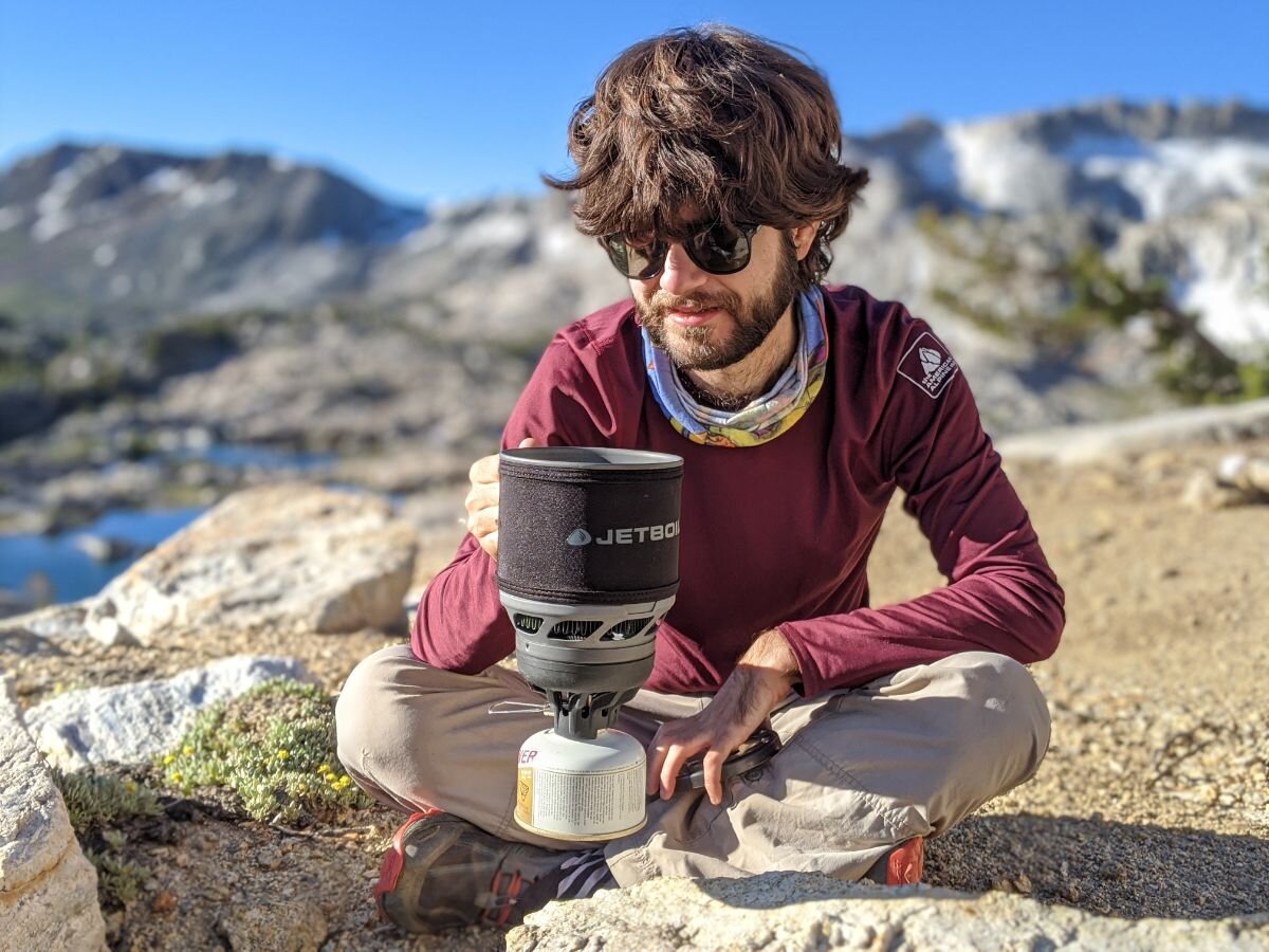 backpacking stove with simmer control